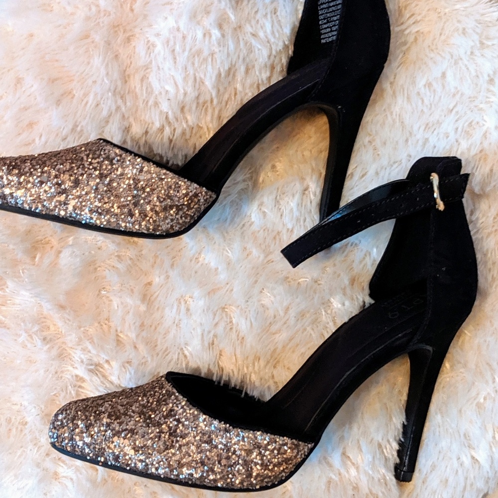 Black and Gold Heels